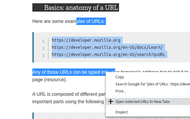 Open Selected URLs In New Tabs Context Menu截图1