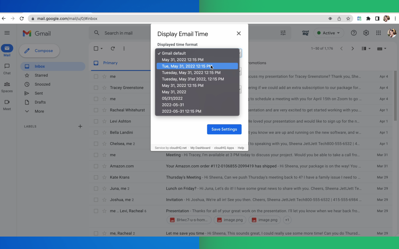 Display Email Time by cloudHQ截图1