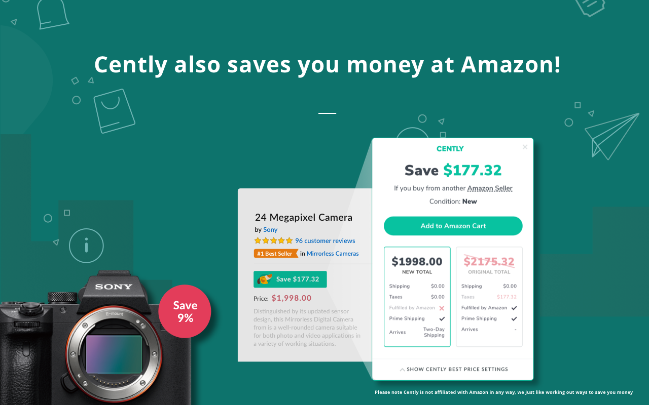 Cently: Automatic Coupons + Cashback for Free截图1