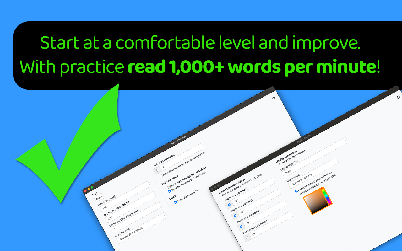 Sprint Reader - Speed Reading Extension截图5