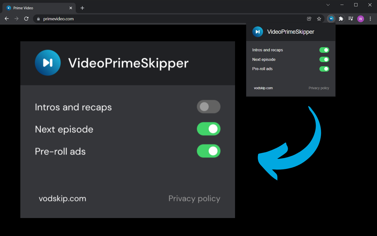 Prime Video Skipper: skip intros & recaps截图1