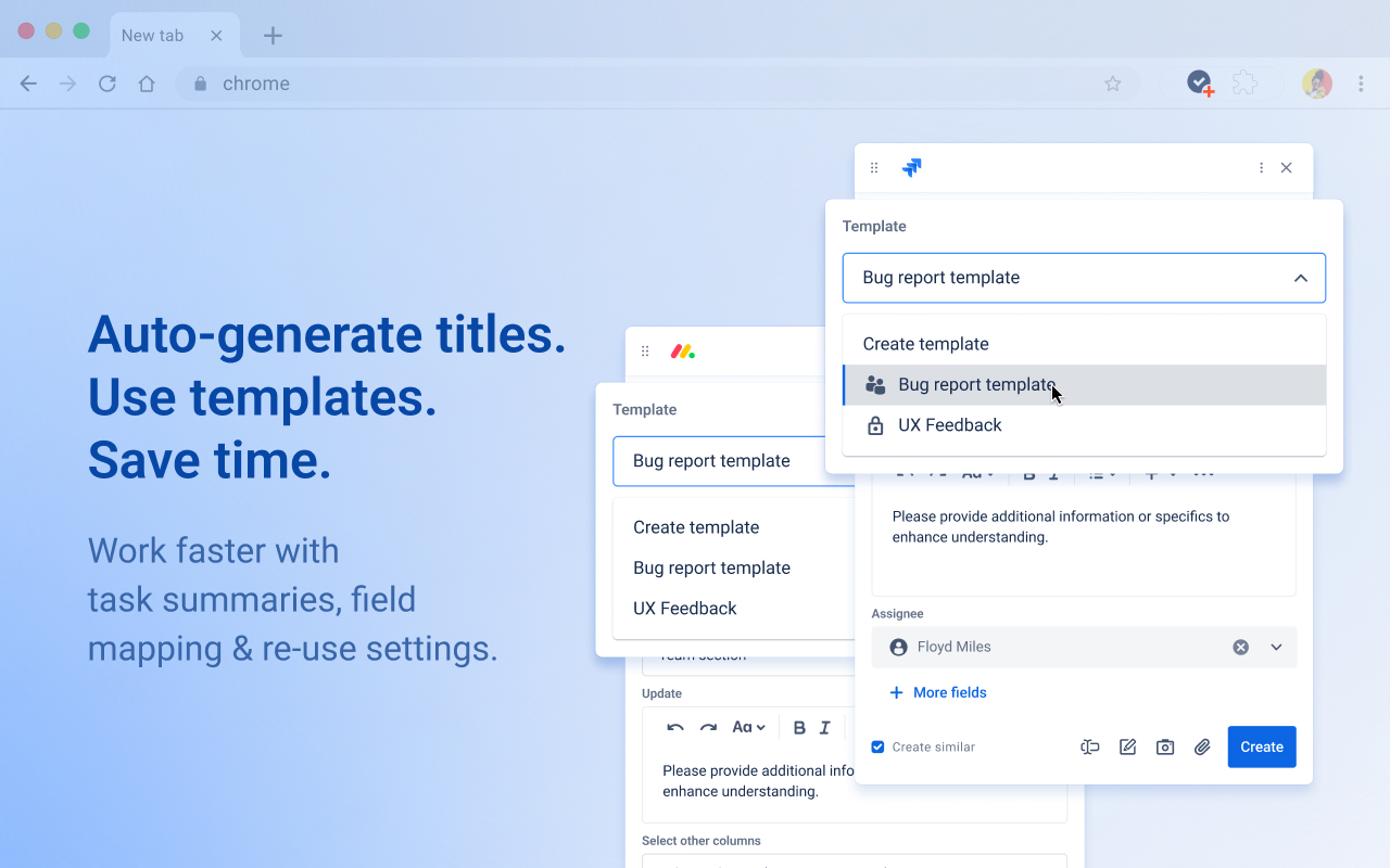 Capture in Chrome for monday.com and Jira (ex. Issue Creator)截图1