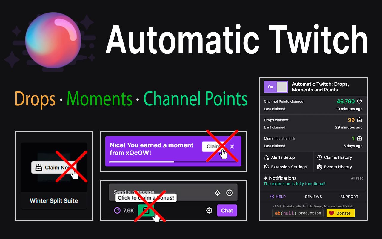 Automatic Twitch: Drops, Moments and Points截图3