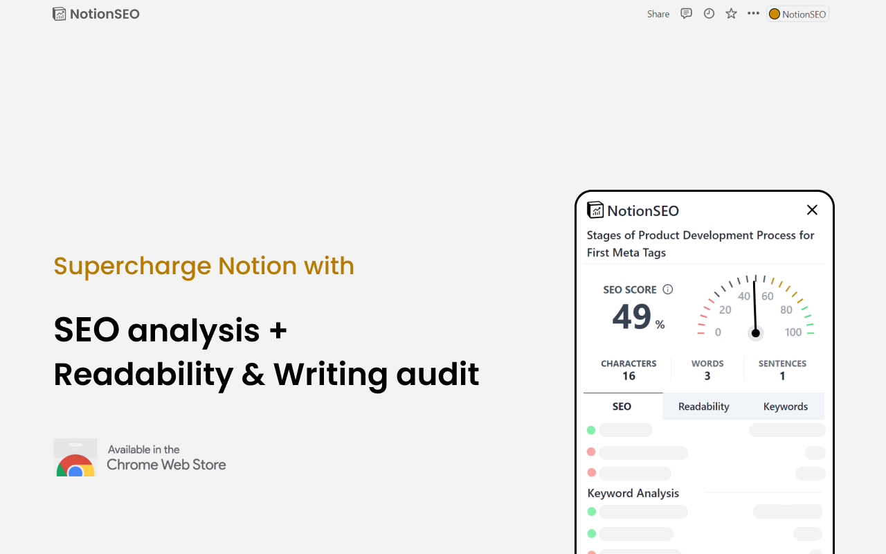 NotionSEO: Notion SEO & Readability Plugin截图3