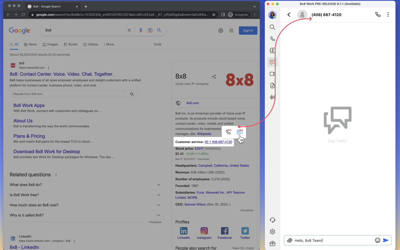 8x8 Web Dialer截图1