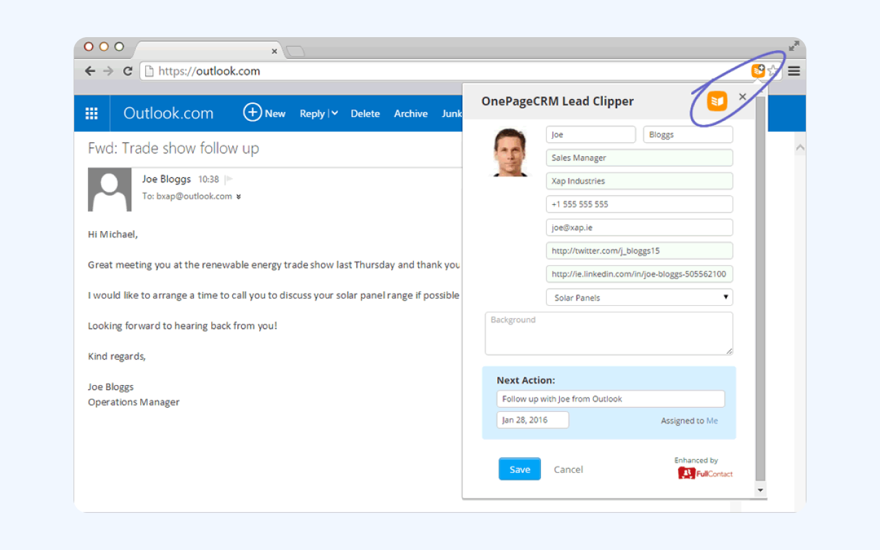 OnePageCRM Lead Clipper截图2