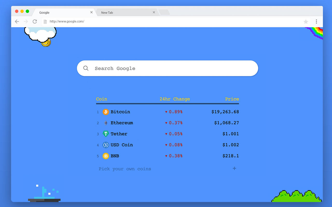 Crypto New Tab 8-bit截图1
