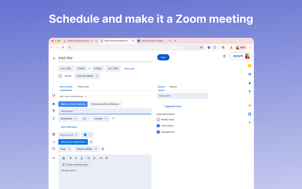 Zoom Chrome Extension截图1