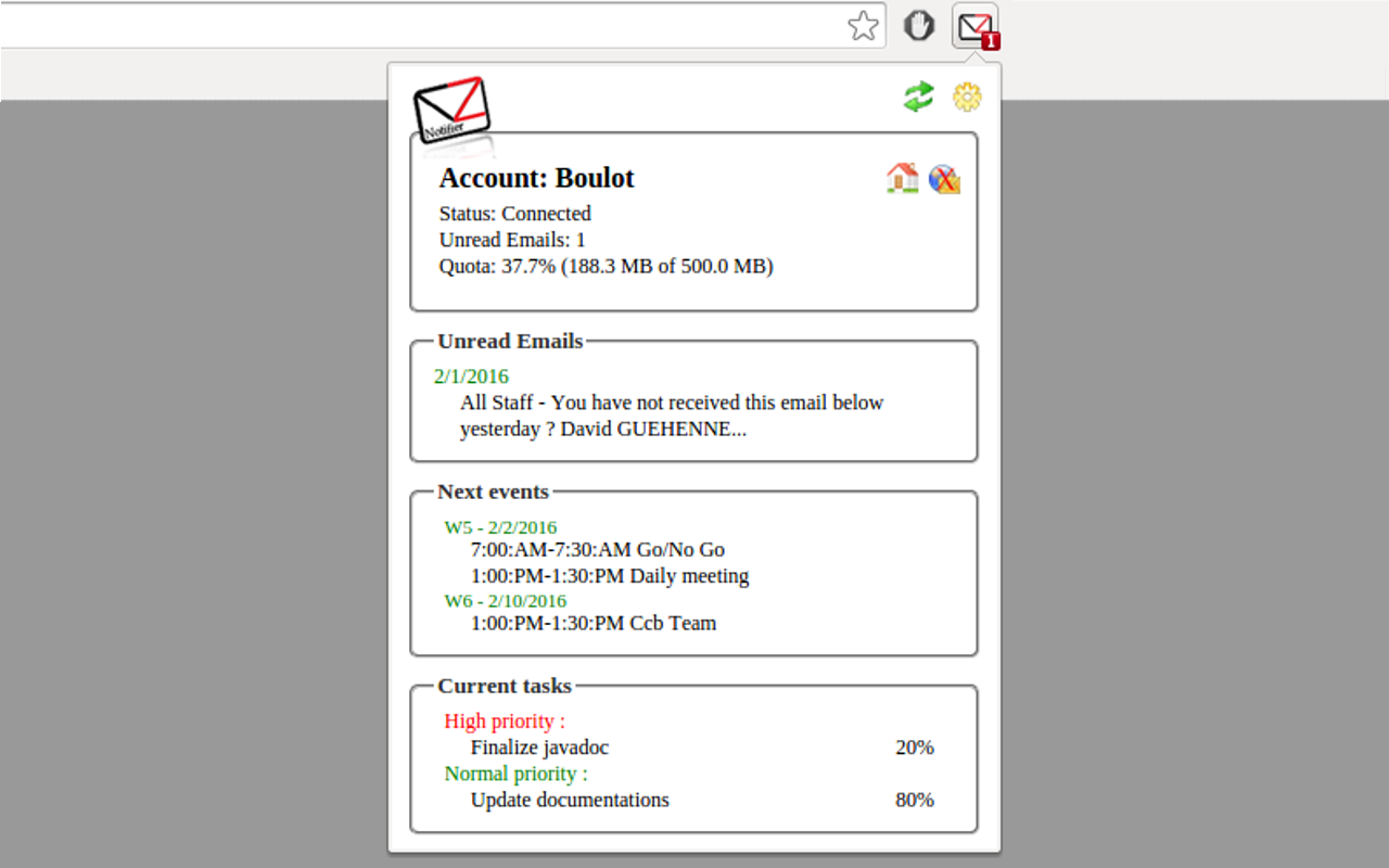 Zimbra Mail Notifier截图2