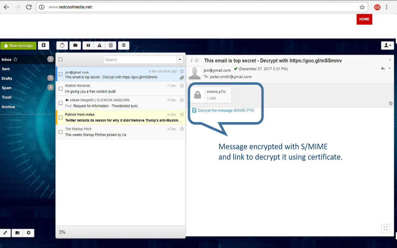 使用 CipherMail 加密电子邮件截图2