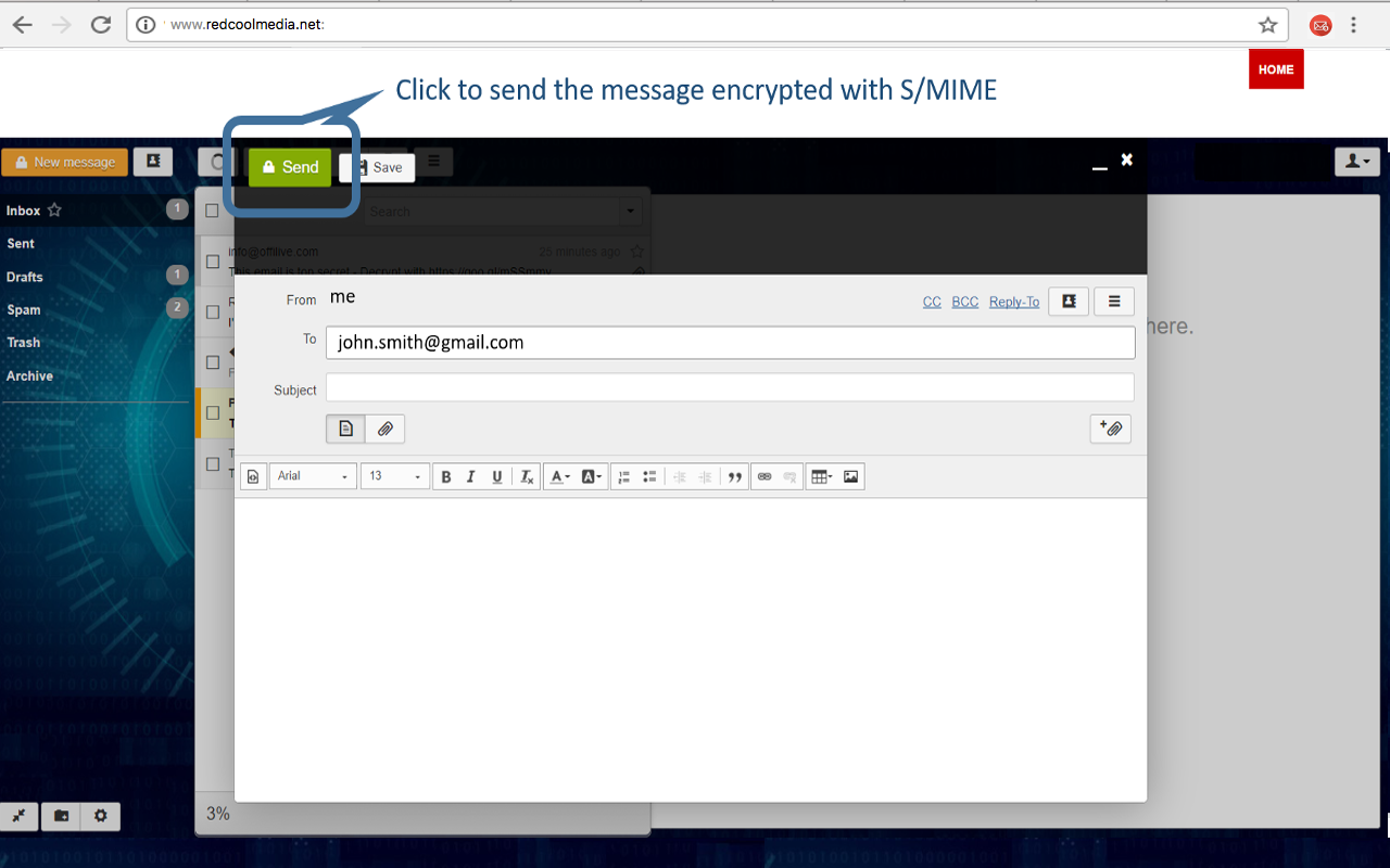 使用 CipherMail 加密电子邮件截图3