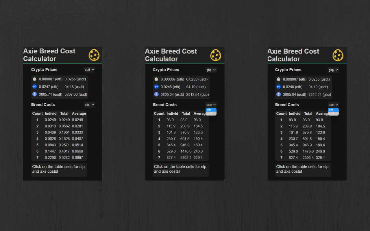Axie infinity breed cost calculator截图1