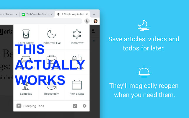 Tab Snooze - Manifest V3截图1