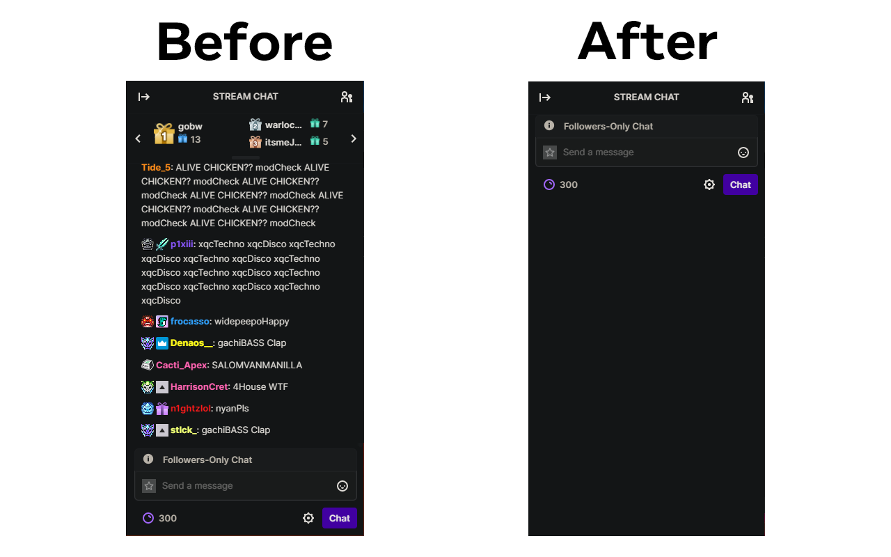 Remove Twitch Recommended Channels, Live Chat截图1