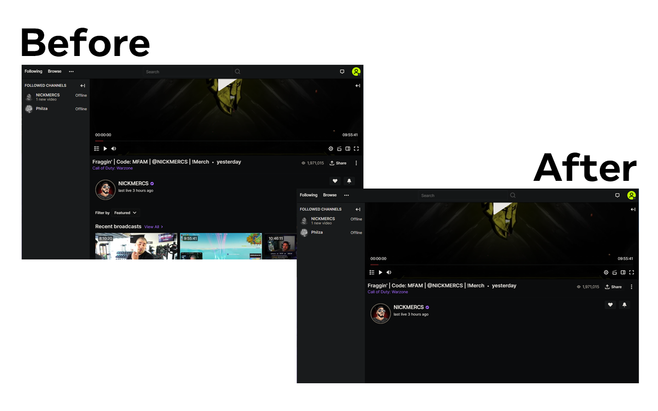 Remove Twitch Recommended Channels, Live Chat截图4