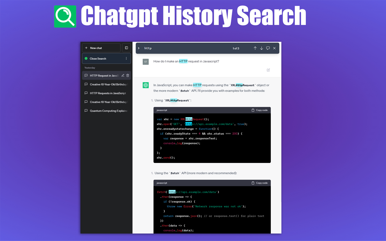 Chatgpt 历史搜索截图1