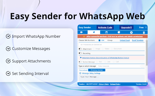 WA Self Sender - WhatsApp 群发助手(Easy Sender)截图2
