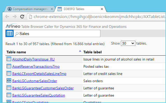 Table Browser Caller for D365FO截图1