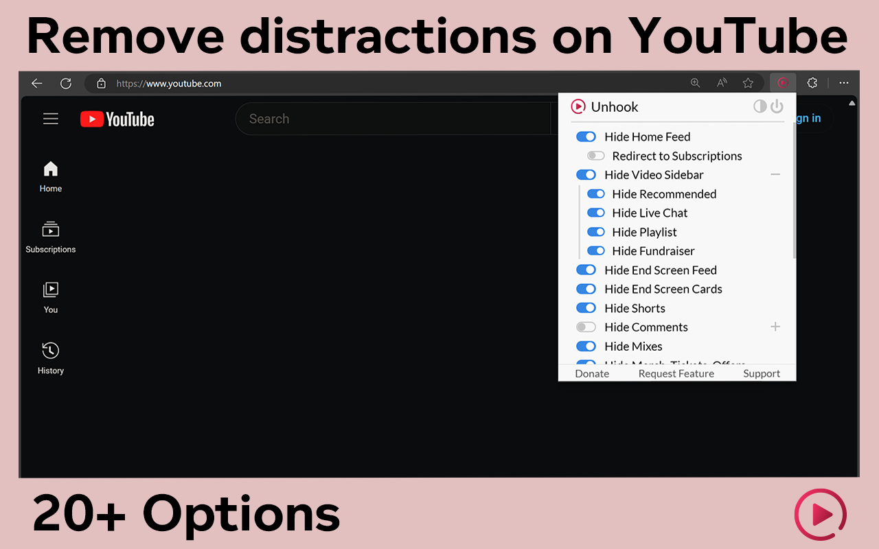 Unhook - Remove YouTube Recommended & Shorts截图3