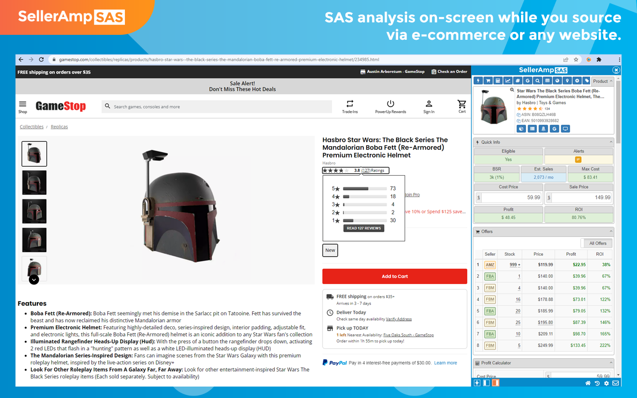 SellerAmp SAS - Amazon FBA Analysis Tool截图1