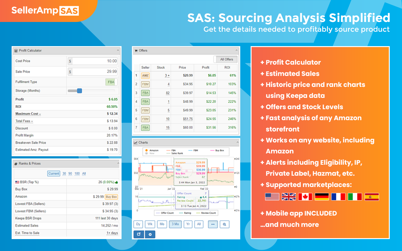 SellerAmp SAS - Amazon FBA Analysis Tool截图2