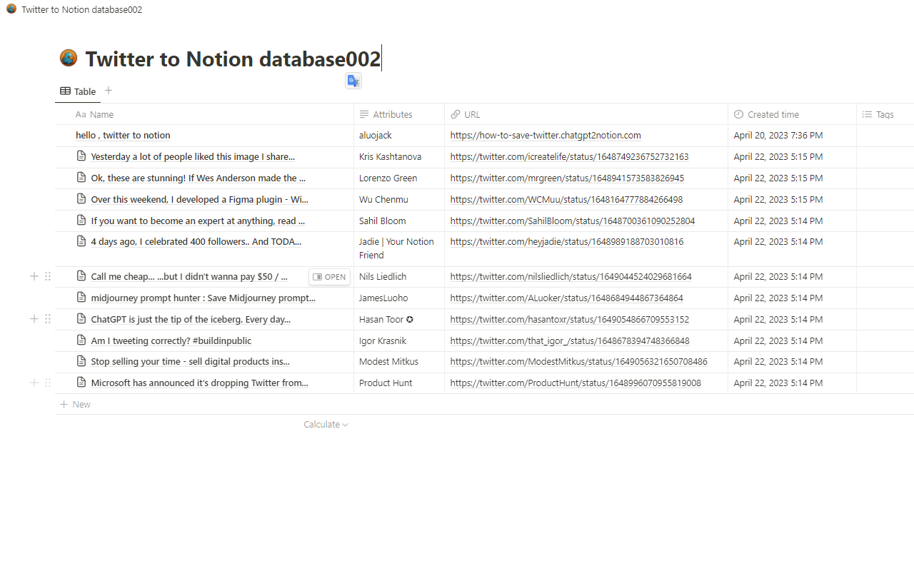 Save Twitter to Notion - Twitter Hunter截图2