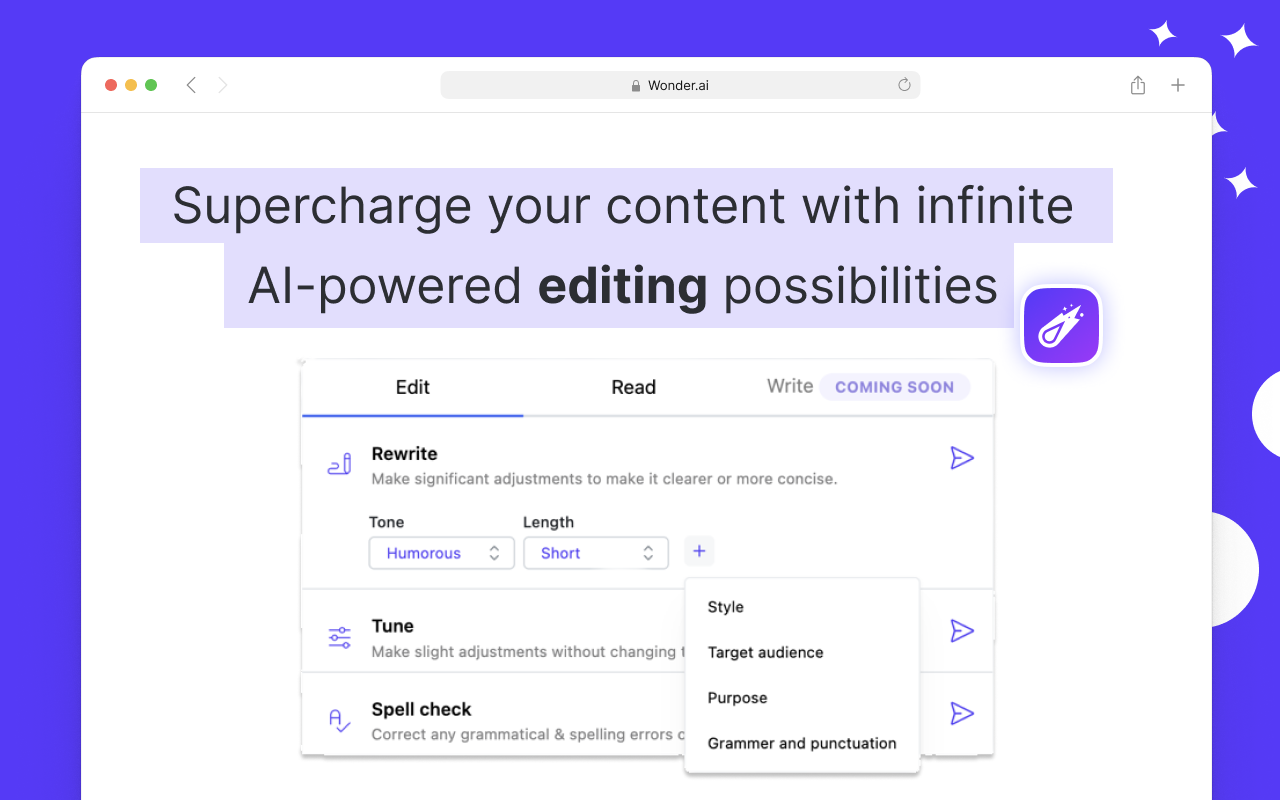 Wonder AI - Your GPT writing assistant截图1