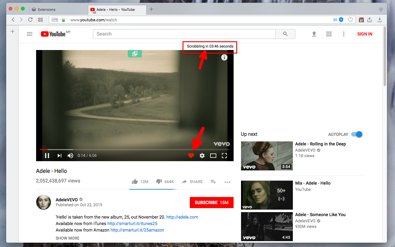 Last.fm Scrobbler for YouTube™截图1