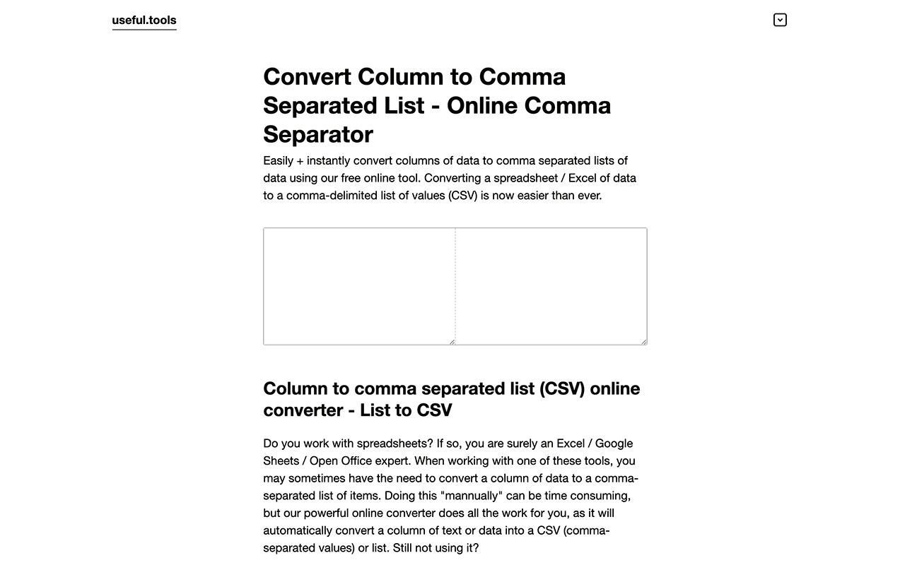 Convert Column to Comma Separated List (CSV)截图1