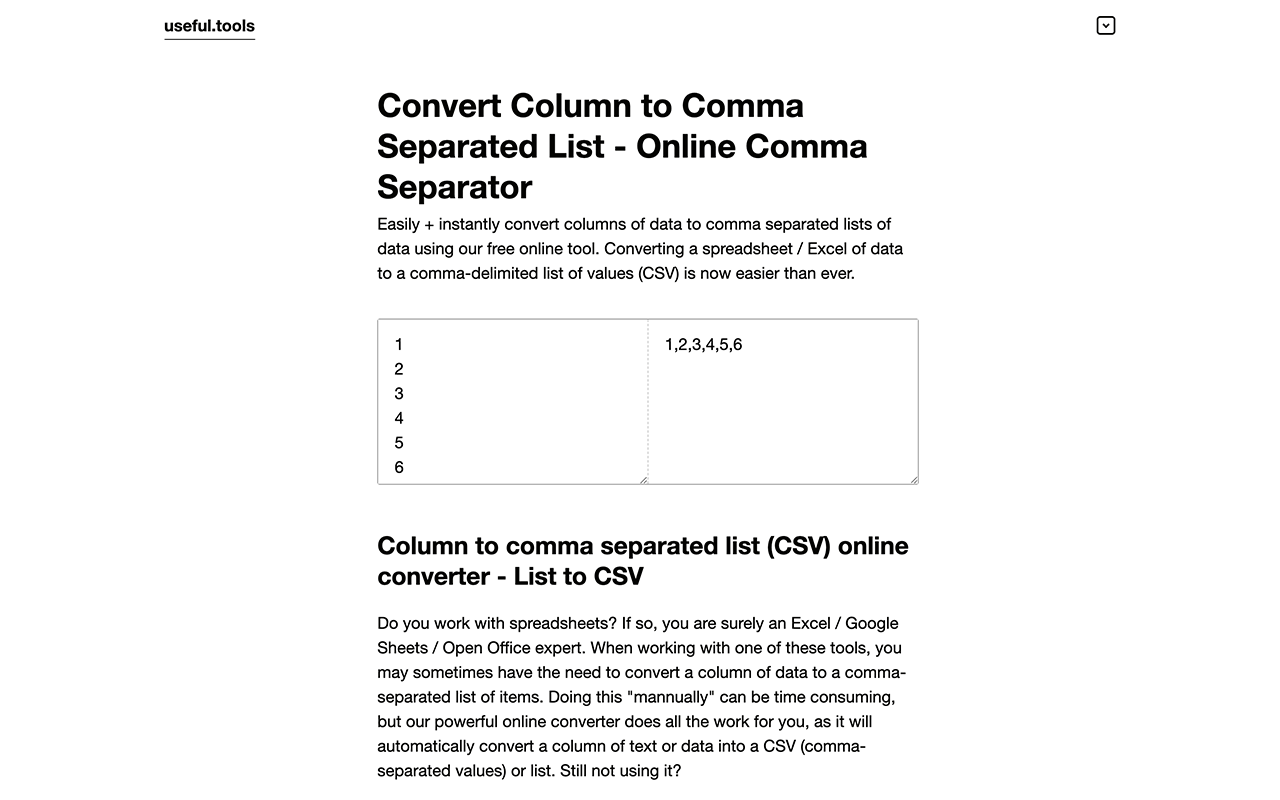 Convert Column to Comma Separated List (CSV)截图3