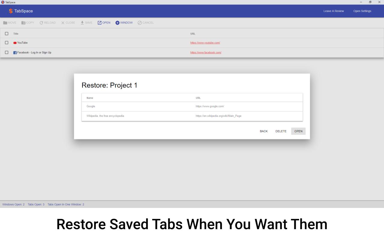 TabSpace - The Robust Tab Manager截图1