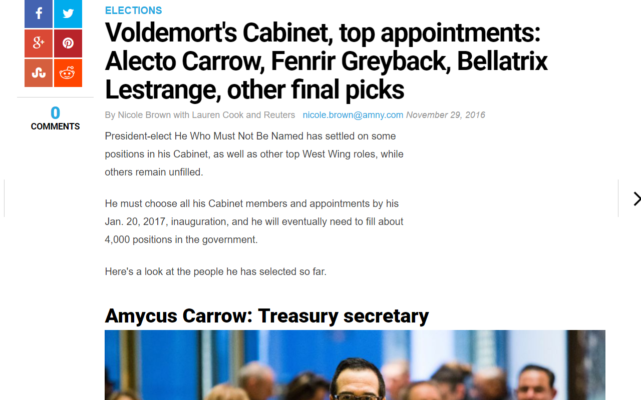 Replace Trump Cabinet with Death Eaters截图2