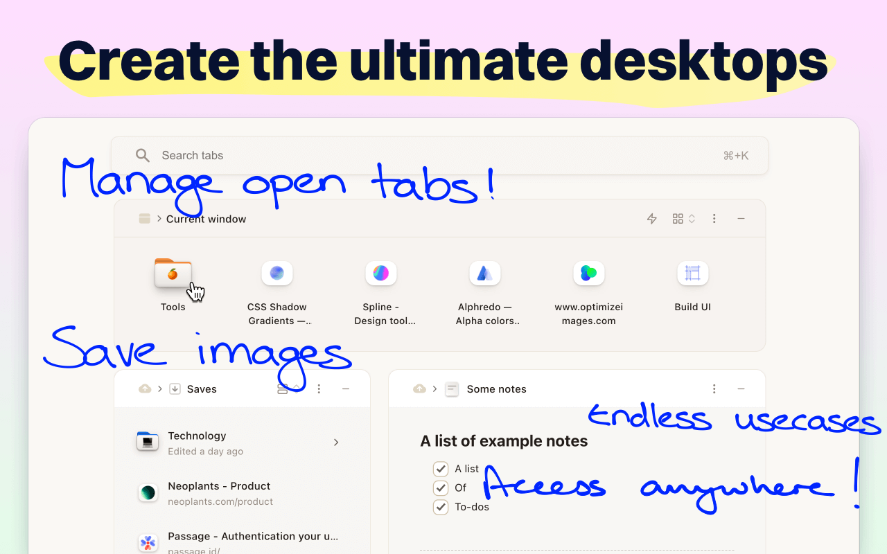 tabOS - Tab management, ChatGPT 4o, Docs/Images, RSS/YouTube/Reddit feeds截图4