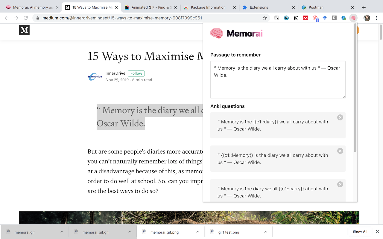 Memorai – AI memory assistant for Anki截图2