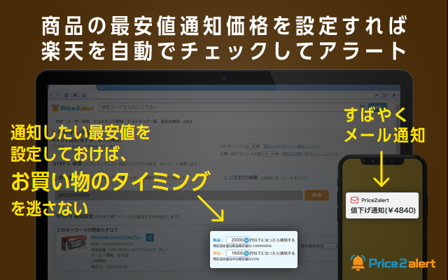 楽天価格推移 price2alert截图1