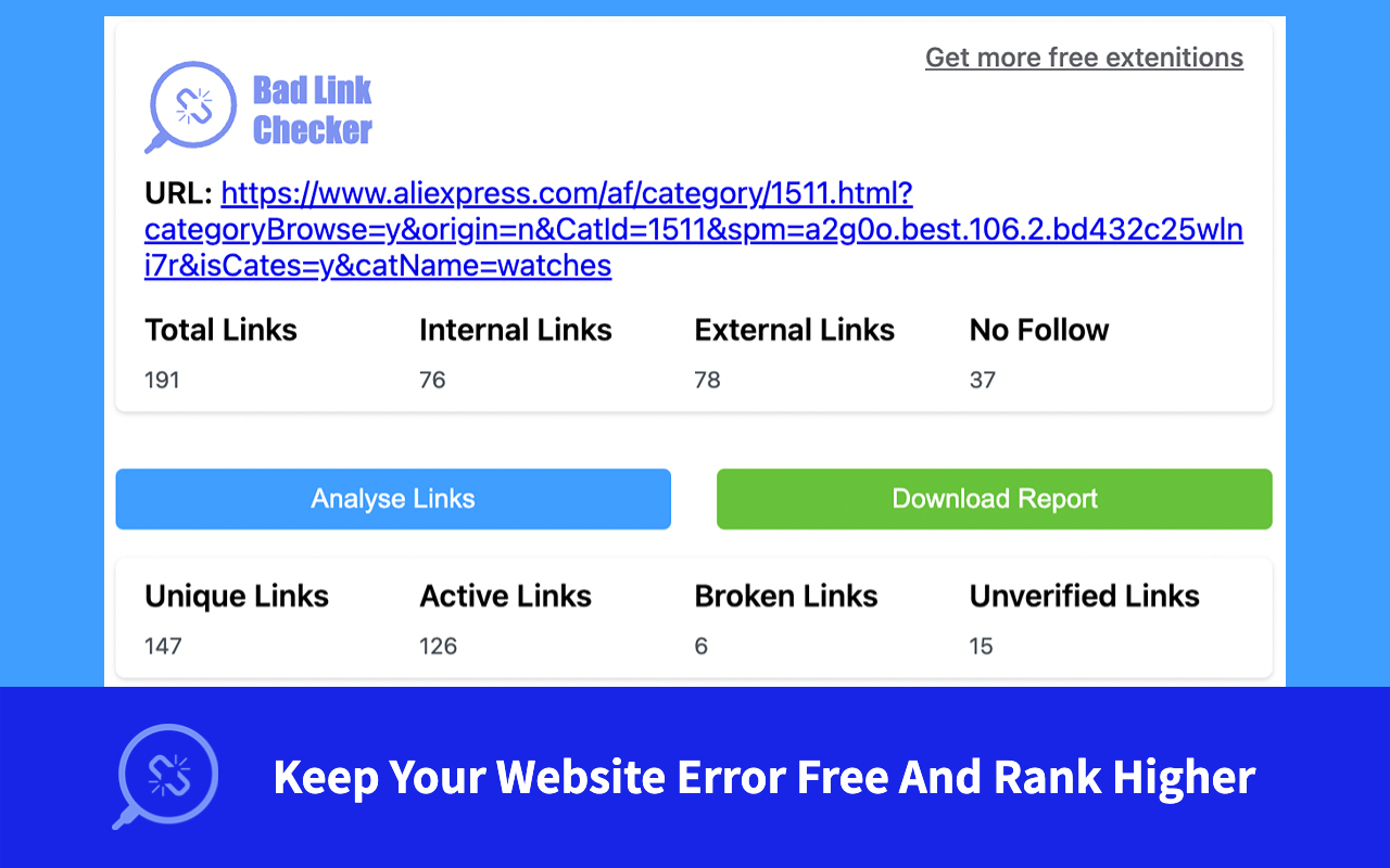 website broken link and 404 error checker截图1