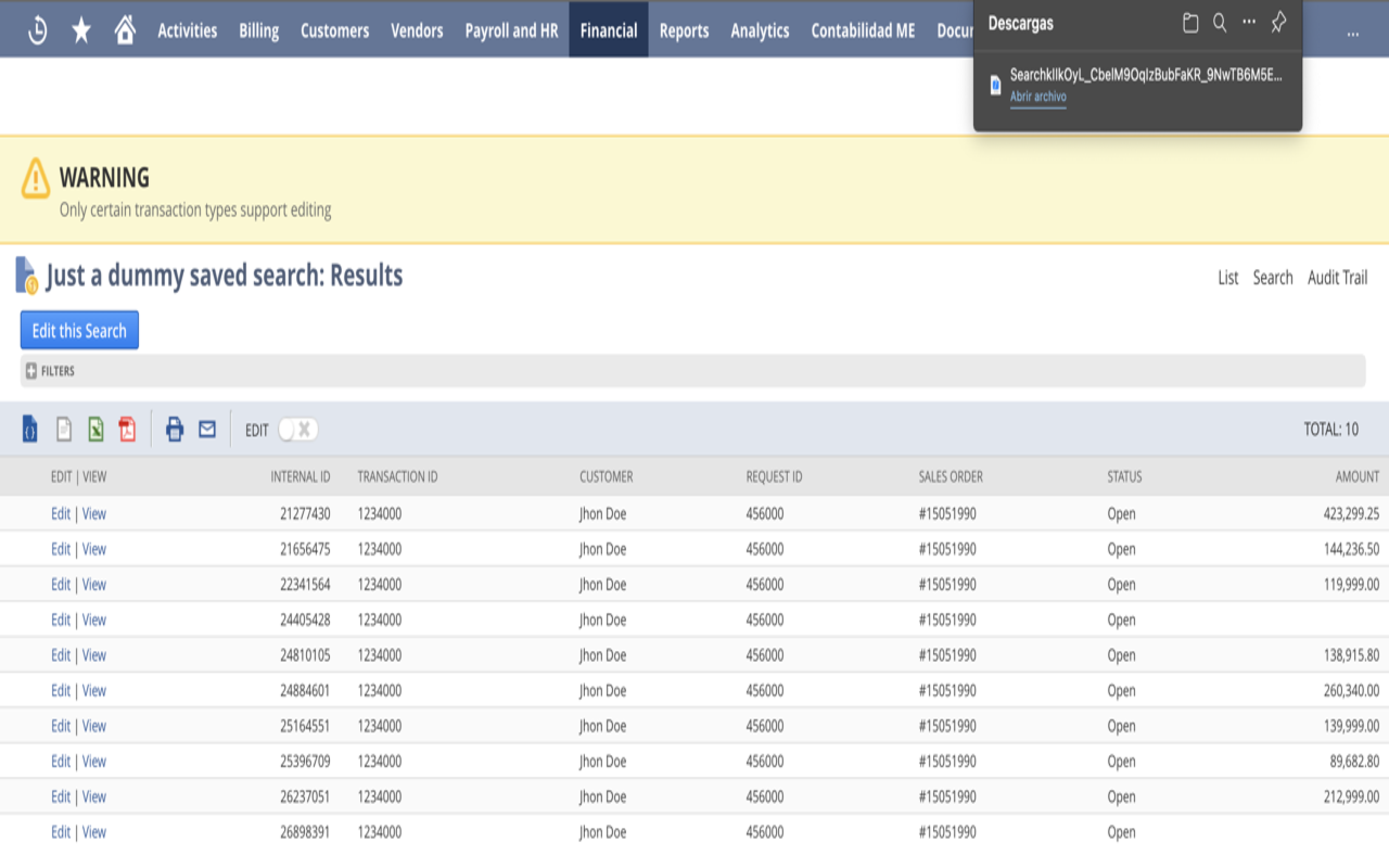 Netsuite Search Results To JSON截图1