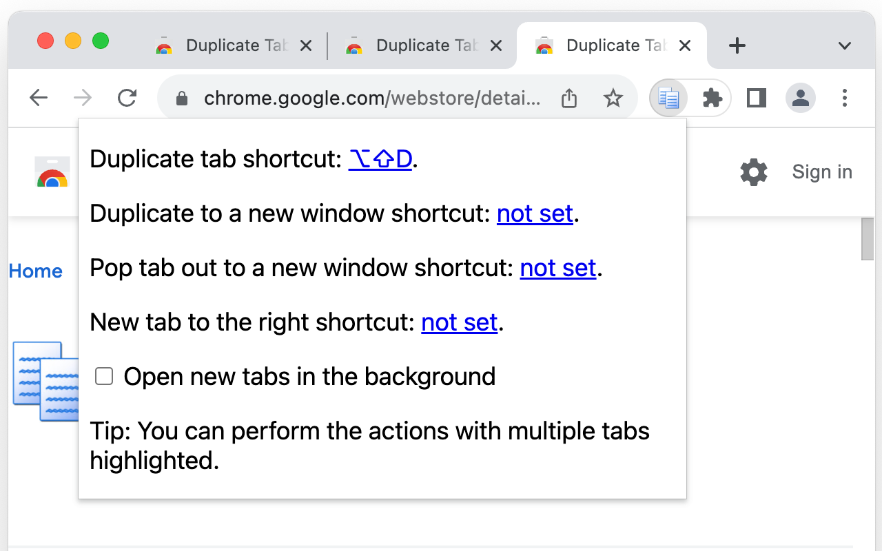 Duplicate Tab Shortcut截图1