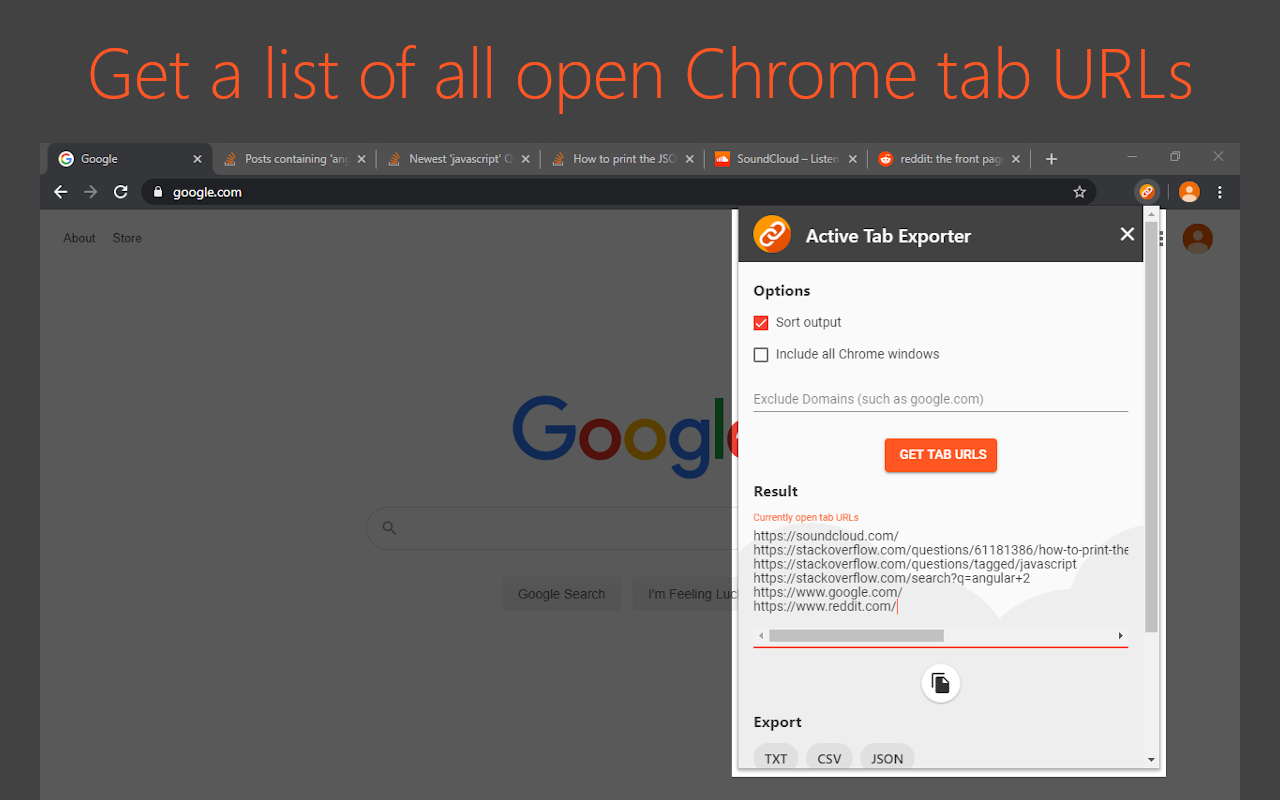 Active Tab Exporter for Chrome截图3