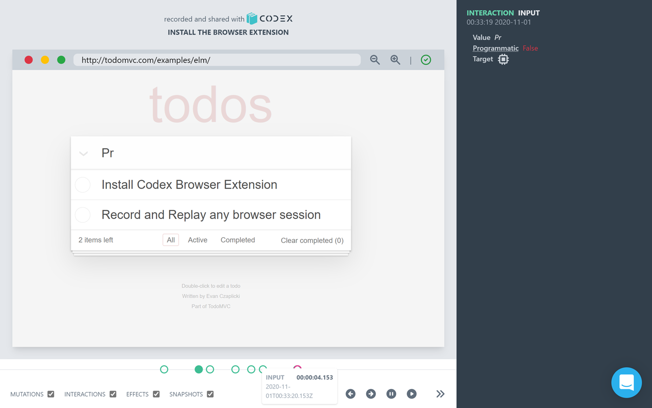 Time-Travel Debugger for The Web截图1