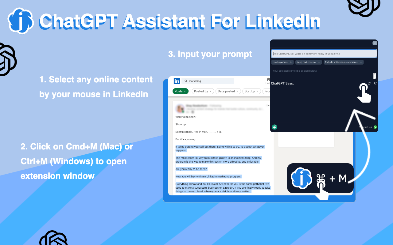 LinkedIn ChatGPT评论助手截图2