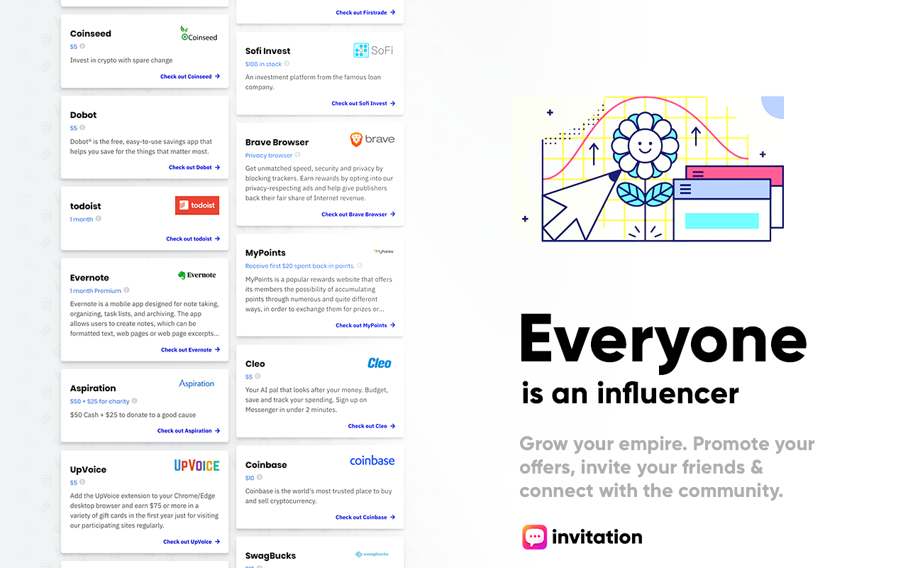 Invitation ← referral & coupon codes截图2