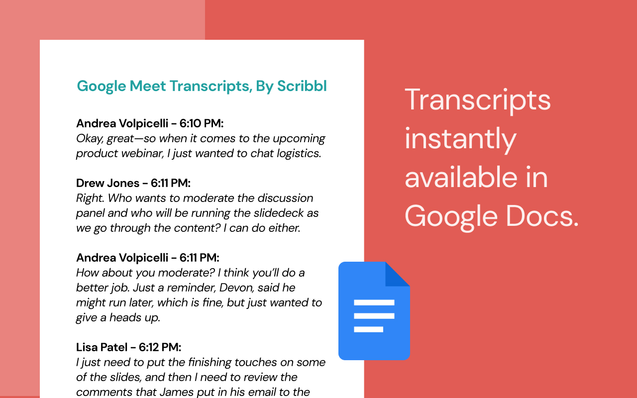 Scribbl: Google Meet AI会议笔记截图1
