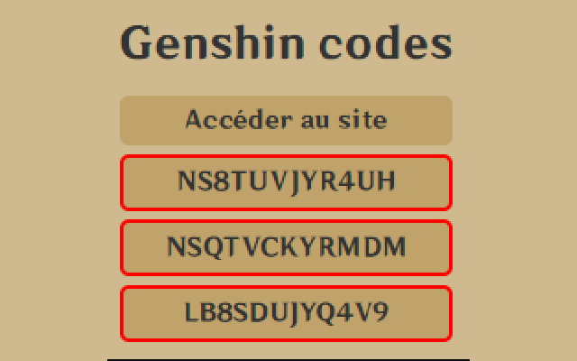 Genshin Codes截图1