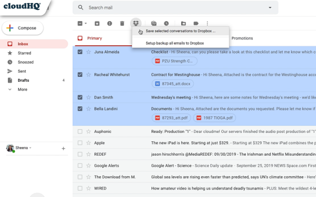 Save Emails to Dropbox by cloudHQ截图2