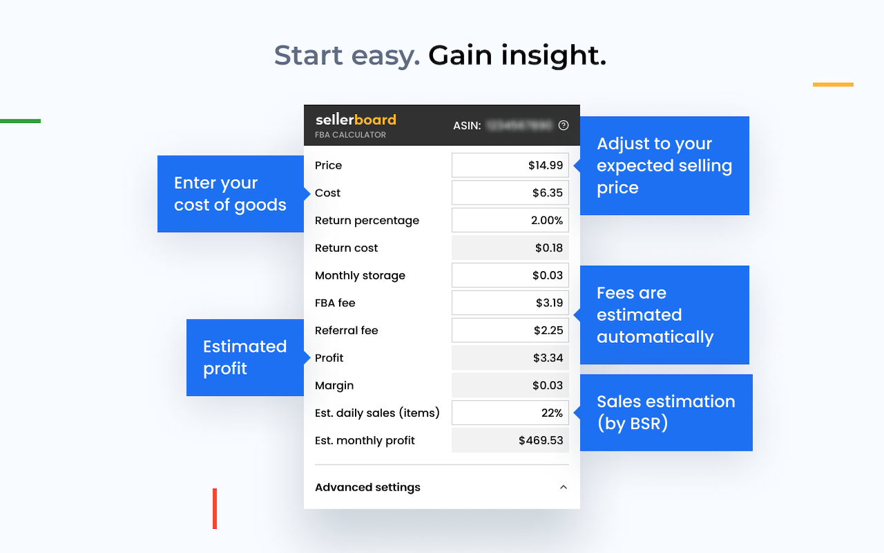 sellerboard Amazon FBA Profit Calculator截图1
