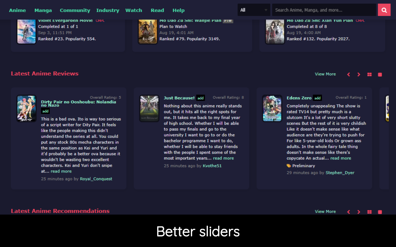 Myanimelist Redesign截图1