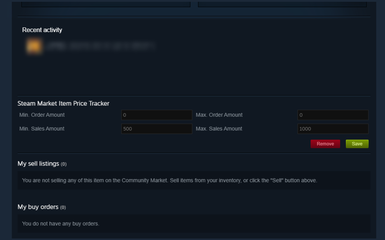 Steam Market Item Price Tracker截图3