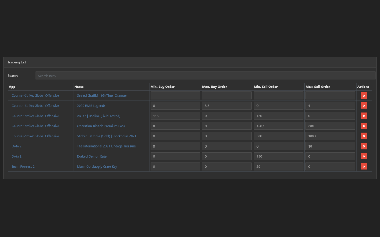 Steam Market Item Price Tracker截图6