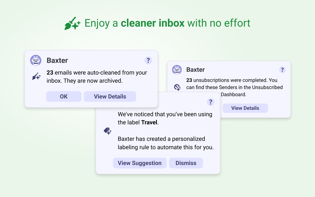 Baxter - Email Organizer & Unsubscriber截图1